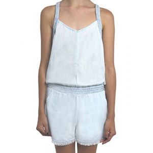 Tractr Girls Chambray Braided Romper Size 16